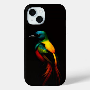 Black 4 Luxe iPhone 15 Case-Mate, Rainbow Bird Case
