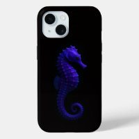 Black 4 Luxe iPhone 15 Case-Mate, Violet Seahorse