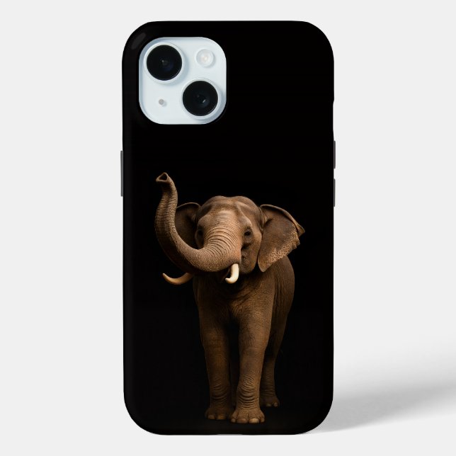 Black 4 Luxe iPhone 15 Case, Mighty Elephant Case-Mate iPhone Case (Back)