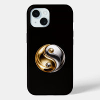 Black 4 Luxe iPhone 15 Case, Yin Yang Harmony