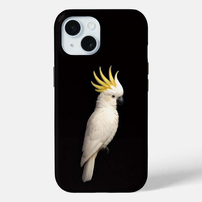 Black 4 Luxe iPhone 15 Mate, Crested Cockatoo Case-Mate iPhone Case (Back)