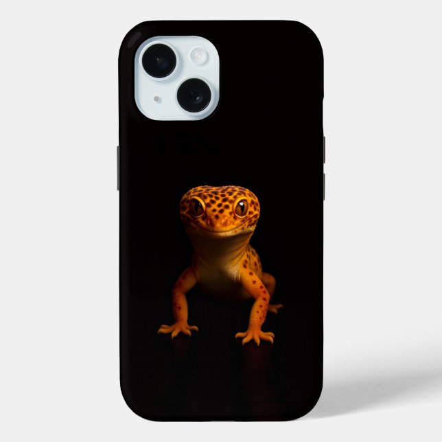 Black 4 Luxe iPhone 15 Mate, Leopard Gecko Case-Mate iPhone Case (Back)