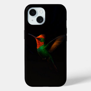 Black 4 Luxe iPhone 15 Mate, Tufted Coquette Bird iPhone 15 Case