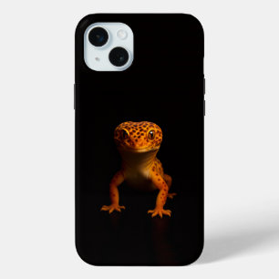 Black 4 Luxe iPhone 15 Plus, Leopard Gecko iPhone 15 Mini Case