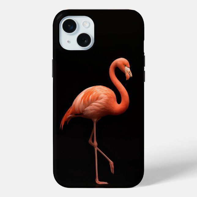Black 4 Luxe iPhone 15 Plus, Pink Flamingo Case-Mate iPhone Case (Back)