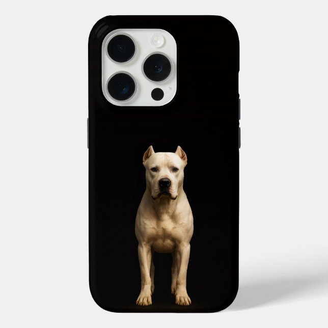 Black 4 Luxe iPhone 15 Pro, Bold Dogo Argentino Case-Mate iPhone Case (Back)