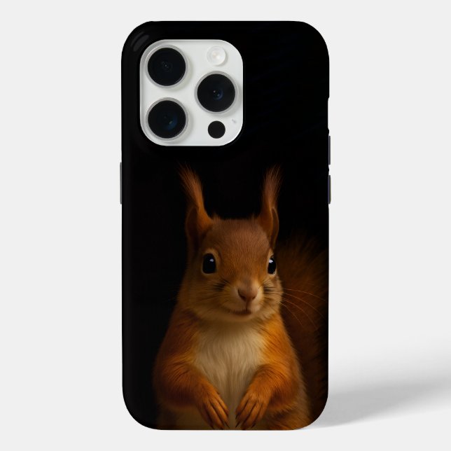 Black 4 Luxe iPhone 15 Pro Case-Mate, Red Squirrel Case-Mate iPhone Case (Back)