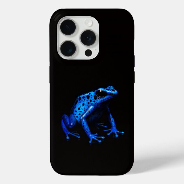 Black 4 Luxe iPhone 15 Pro Mate, Blue Frog Case-Mate iPhone Case (Back)