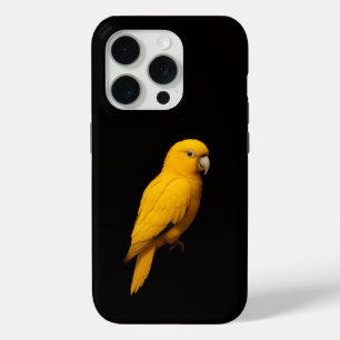 Black 4 Luxe iPhone 15 Pro Mate, Golden Parakeet iPhone 15 Pro Case