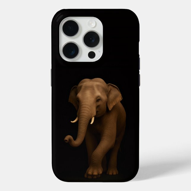 Black 4 Luxe iPhone 15 Pro Mate, Indian Elephant Case-Mate iPhone Case (Back)