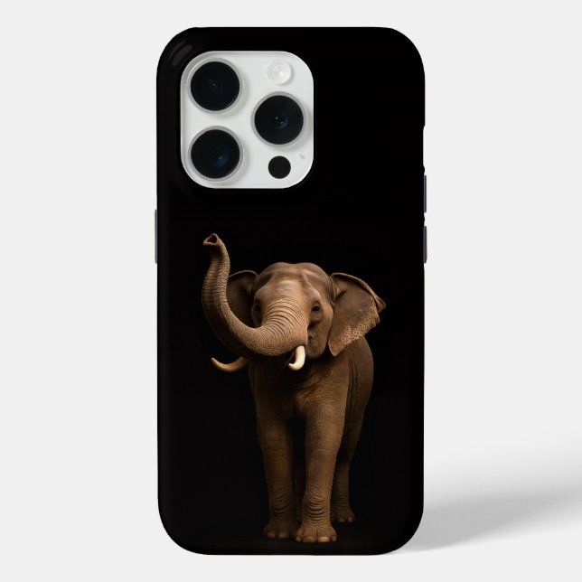 Black 4 Luxe iPhone 15 Pro Mate, Mighty Elephant Case-Mate iPhone Case (Back)