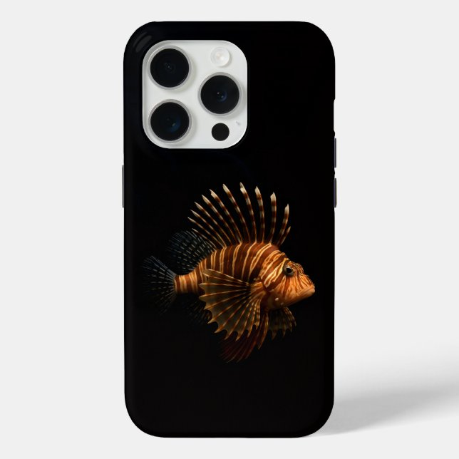Black 4 Luxe iPhone 15 Pro Mate, Red Lionfish Case-Mate iPhone Case (Back)