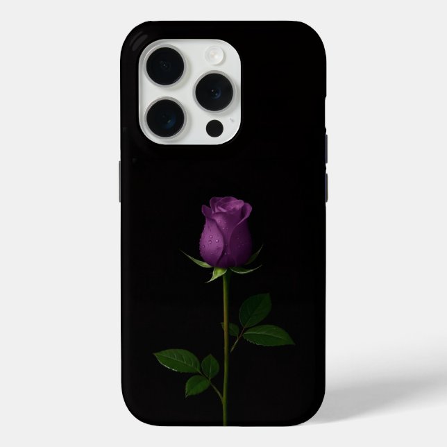 Black 4 Luxe iPhone 15 Pro Mate Royal Violet Rose Case-Mate iPhone Case (Back)