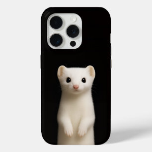 Black 4 Luxe iPhone 15 Pro Mate, Stylish Ermine iPhone 15 Pro Case