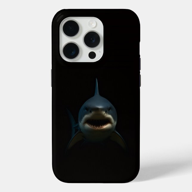 Black 4 Luxe iPhone 15 Pro Mate, White Shark Case-Mate iPhone Case (Back)