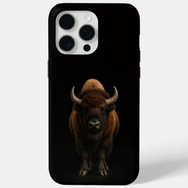 Black 4 Luxe iPhone 15 Pro Max, American Bison Case-Mate iPhone Case (Back)