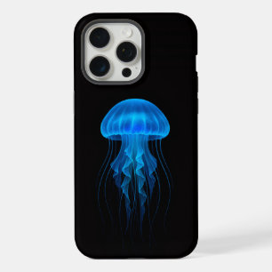 Black 4 Luxe iPhone 15 Pro Max, Blue Jellyfish Max Case