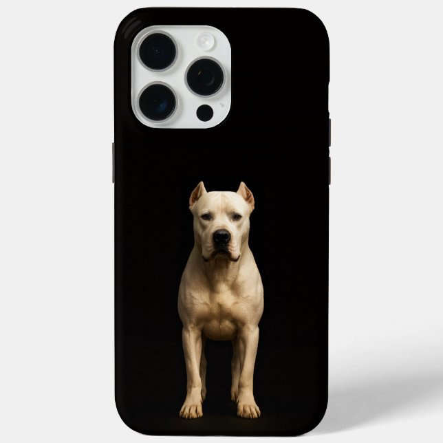 Black 4 Luxe iPhone 15 Pro Max Bold Dogo Argentino Case-Mate iPhone Case (Back)