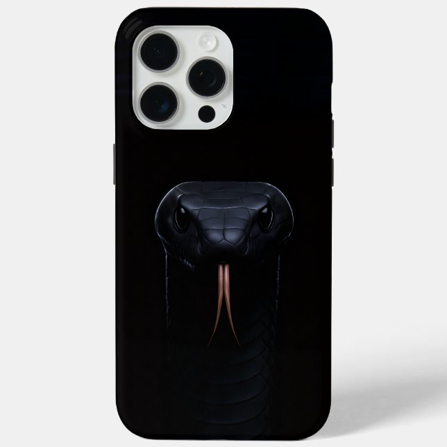 Black 4 Luxe iPhone 15 Pro Max Case, Black Mamba Case-Mate iPhone Case (Back)