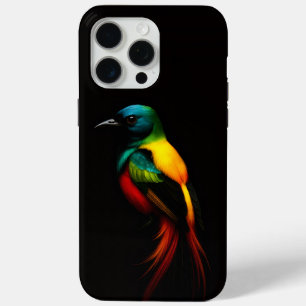 Black 4 Luxe iPhone 15 Pro Max Case, Rainbow Bird iPhone 15 Pro Max Case