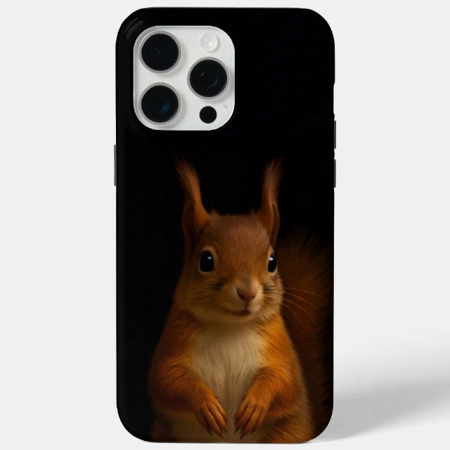 Black 4 Luxe iPhone 15 Pro Max Case, Red Squirrel Case-Mate iPhone Case (Back)
