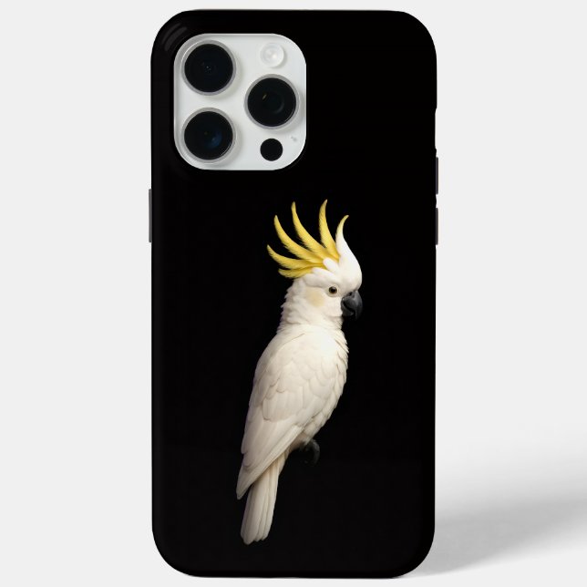 Black 4 Luxe iPhone 15 Pro Max, Crested Cockatoo Case-Mate iPhone Case (Back)