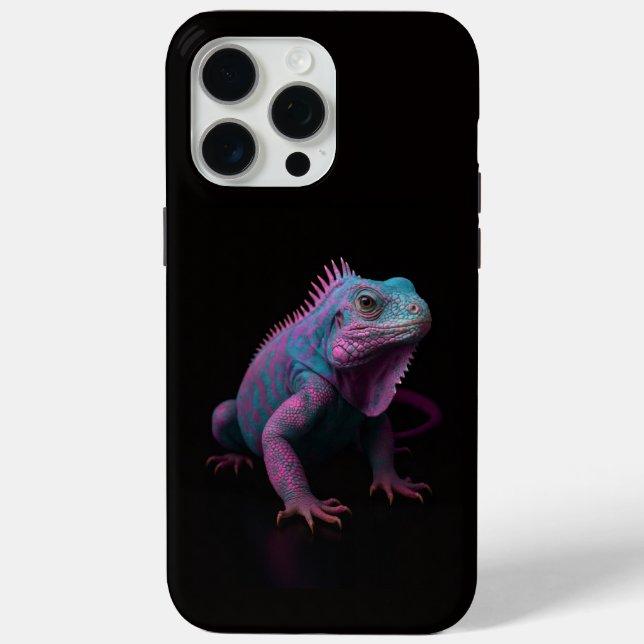 Black 4 Luxe iPhone 15 Pro Max, Pink Iguana Case-Mate iPhone Case (Back)