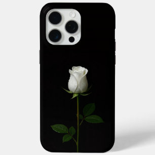Black 4 Luxe iPhone 15 Pro Max, Pure White Rose iPhone 15 Pro Max Case