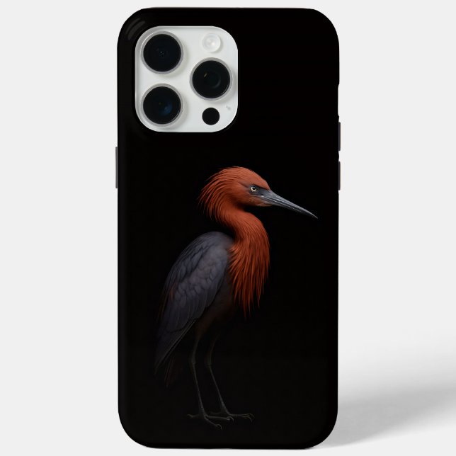 Black 4 Luxe iPhone 15 Pro Max, Reddish Egret Case-Mate iPhone Case (Back)