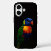 Black 4 Luxe iPhone 16 Case-Mate, Lorikeet Parrot