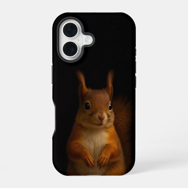 Black 4 Luxe iPhone 16 Case-Mate, Red Squirrel Case (Back)