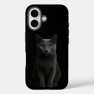 Black 4 Luxe iPhone 16 Case-Mate, Russian Blue Cat iPhone 16 Case