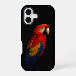 Black 4 Luxe iPhone 16 Case-Mate, Scarlet Parrot Case