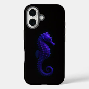 Black 4 Luxe iPhone 16 Case-Mate, Violet Seahorse iPhone 16 Case