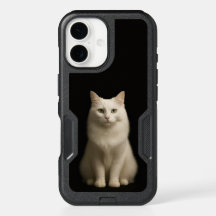 Black 4 Luxe iPhone 16 Case, Turkish Angora Cat