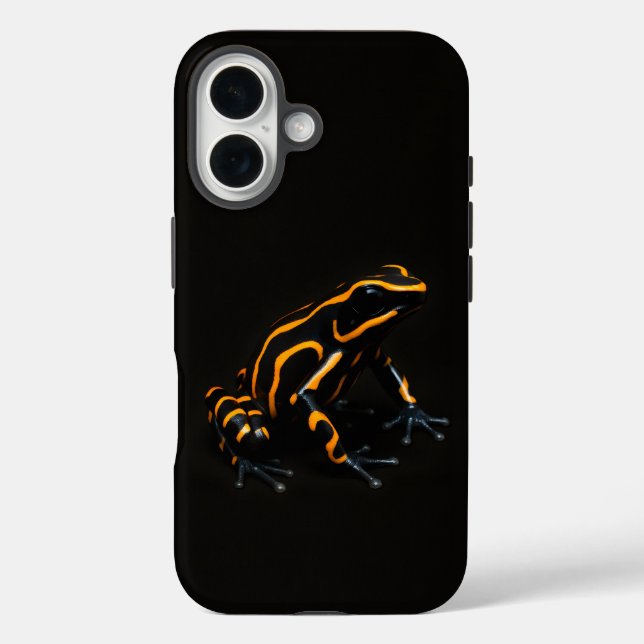Black 4 Luxe iPhone 16 Mate, Black Orange Frog Case-Mate iPhone Case (Back)