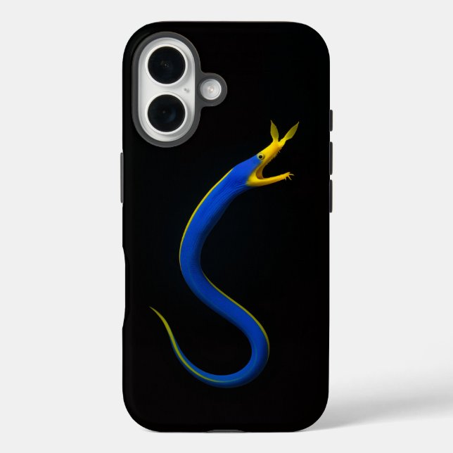 Black 4 Luxe iPhone 16 Mate, Blue Ribbon Eel Case-Mate iPhone Case (Back)