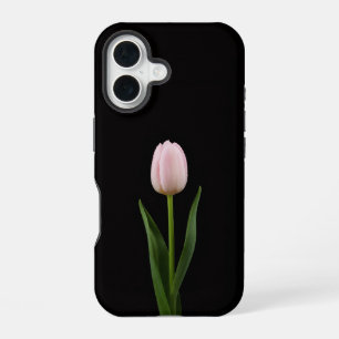 Black 4 Luxe iPhone 16 Mate, Blush Pink Tulip Case
