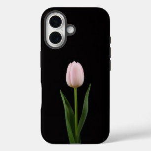 Black 4 Luxe iPhone 16 Mate, Blush Pink Tulip Case