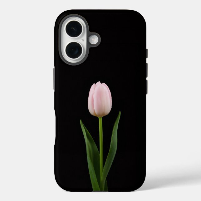 Black 4 Luxe iPhone 16 Mate, Blush Pink Tulip Case-Mate iPhone Case (Back)