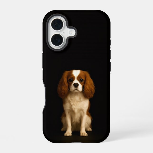 Black 4 Luxe iPhone 16 Mate, Cavalier Spaniel Case (Back)