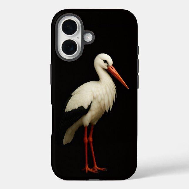 Black 4 Luxe iPhone 16 Mate, Graceful Stork Case-Mate iPhone Case (Back)