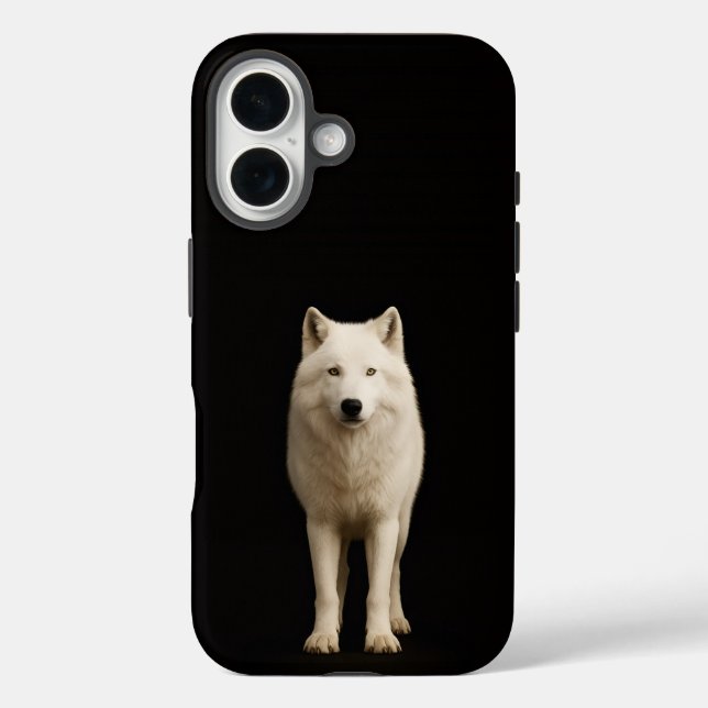 Black 4 Luxe iPhone 16 Mate, Ivory Arctic Wolf Case-Mate iPhone Case (Back)