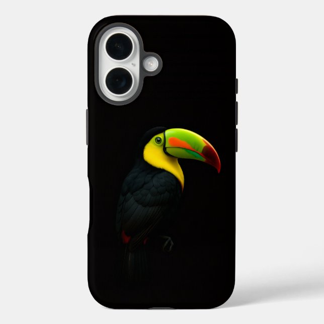 Black 4 Luxe iPhone 16 Mate, Keel Billed Tucan Case-Mate iPhone Case (Back)
