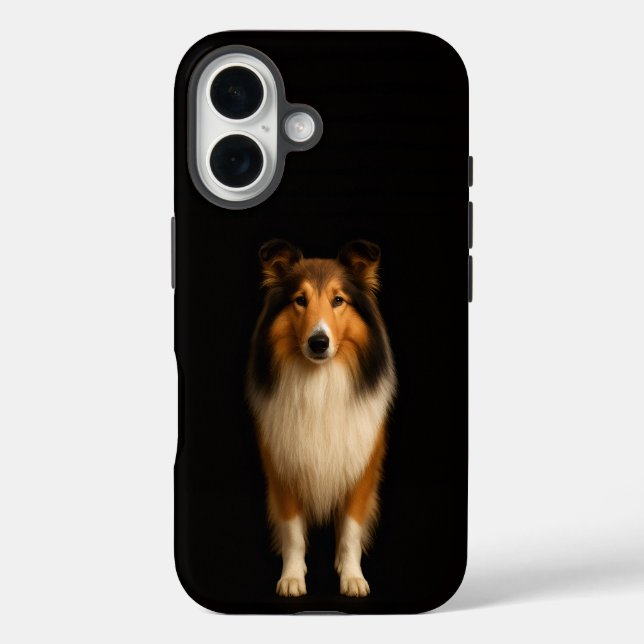 Black 4 Luxe iPhone 16 Mate, Loyal Collie Dog Case-Mate iPhone Case (Back)