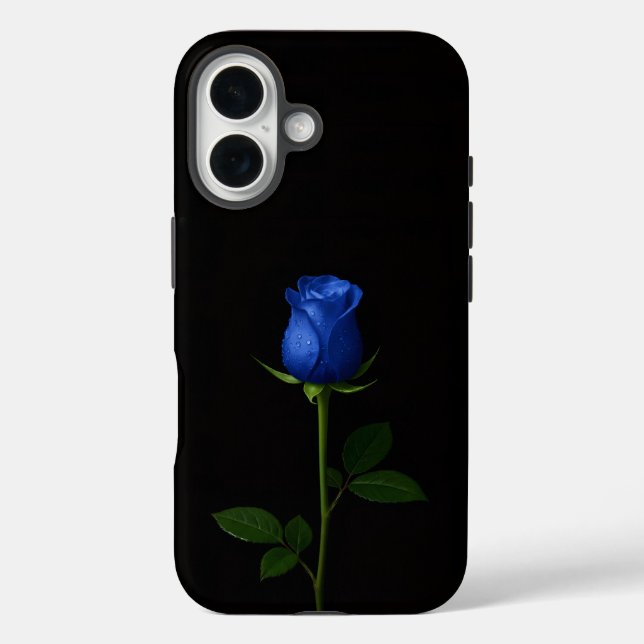 Black 4 Luxe iPhone 16 Mate, Midnight Blue Rose Case-Mate iPhone Case (Back)