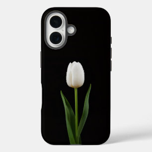Black 4 Luxe iPhone 16 Mate, Pearl White Tulip iPhone 16 Case