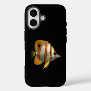 Black 4 Luxe iPhone 16 Mate, Reef Butterflyfish Case