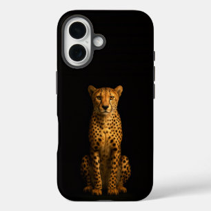 Black 4 Luxe iPhone 16 Mate, Sleek Cheetah Case