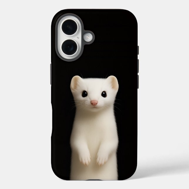 Black 4 Luxe iPhone 16 Mate, Stylish Ermine Case-Mate iPhone Case (Back)